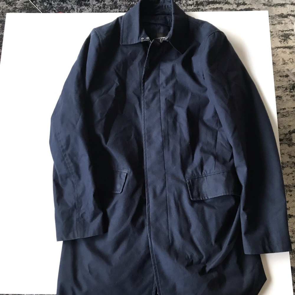 Male navy trench coat from Banana Republic